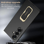 Custodia per telefono GKK con cinturino da polso ultra sottile integrato e supporto girevole a copertura totale., For Samsung Galaxy Z TriFold