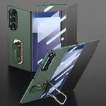 Custodia per telefono GKK con cinturino da polso ultra sottile integrato e supporto girevole a copertura totale., For Samsung Galaxy Z TriFold