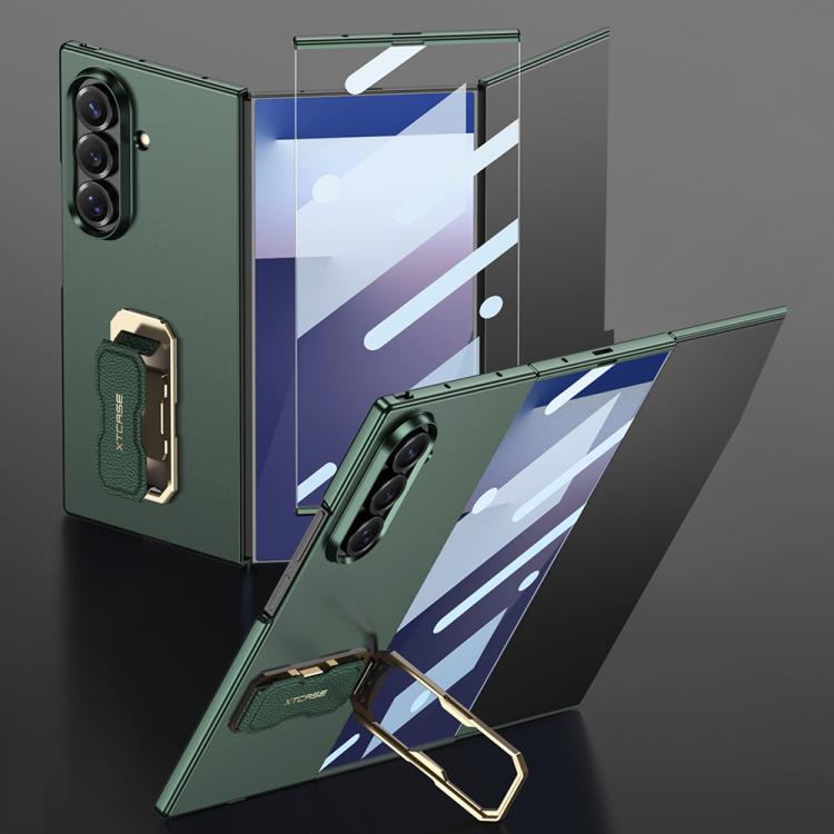 Custodia per telefono GKK con cinturino da polso ultra sottile integrato e supporto girevole a copertura totale., For Samsung Galaxy Z TriFold