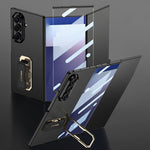 Custodia per telefono GKK con cinturino da polso ultra sottile integrato e supporto girevole a copertura totale., For Samsung Galaxy Z TriFold