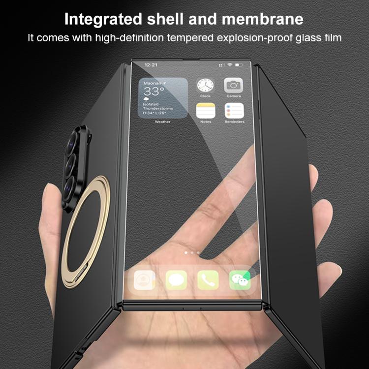 GKK - Cornice integrale integrata, custodia magnetica ultrasottile per telefono con supporto girevole, For Samsung Galaxy Z TriFold