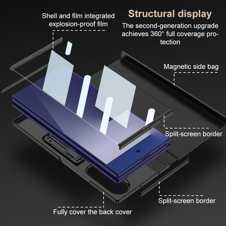 Custodia a libro magnetica GKK a copertura totale con supporto multiuso, For Samsung Galaxy Z TriFold