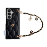 Custodia per telefono con cinturino da polso e motivo 3D a camelia, modello piumino., For Samsung Galaxy Z Flip6/7 FE, For Samsung Galaxy Z Fold7 5G, For Samsung Galaxy Z Flip7 5G, For Samsung Galaxy Z Flip5