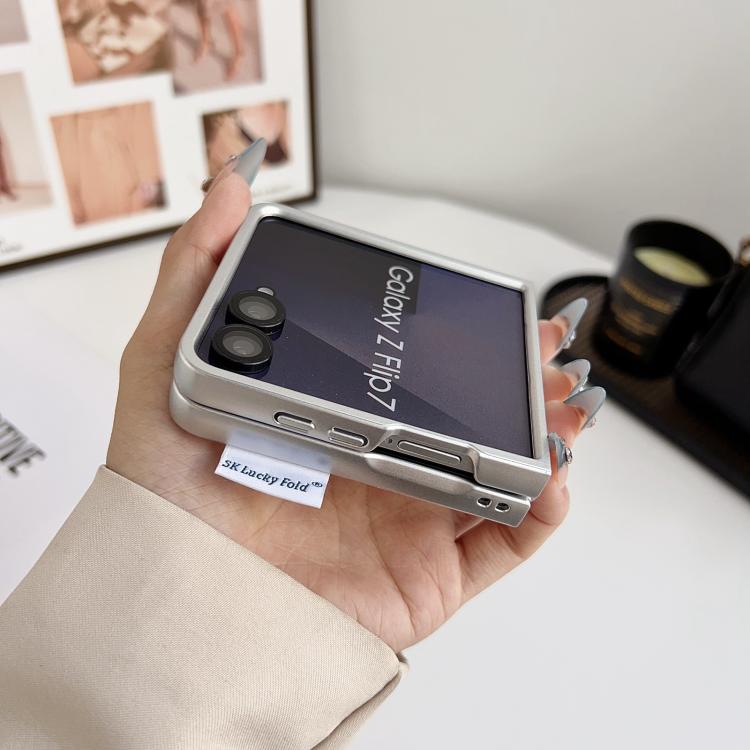 Custodia per telefono con texture effetto giacca imbottita, For Samsung Galaxy Z Flip7 5G, For Samsung Galaxy Z Flip5