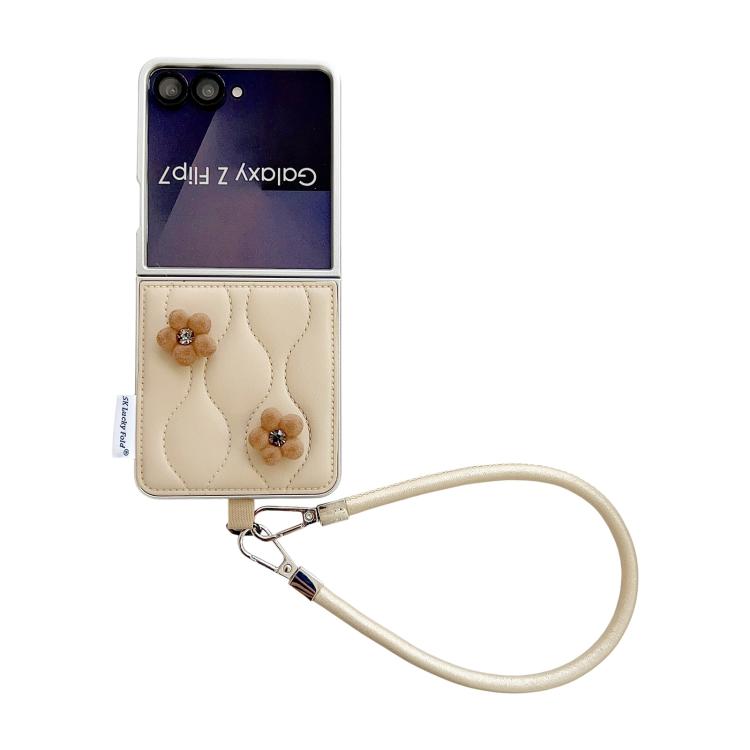 Custodia per telefono elegante con cinturino da polso, a forma di piumino., For Samsung Galaxy Z Flip6/7 FE, For Samsung Galaxy Z Fold7 5G, For Samsung Galaxy Z Flip7 5G, For Samsung Galaxy Z Flip5