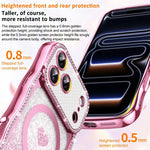 Custodia per telefono magnetica con cornice ondulata a forma di stella, diamante, galvanizzato, TPU, glitter e cuore., For iPhone 16 Pro, For iPhone 16