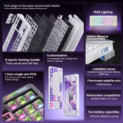 LINGBAO K87 Pro Tri-Mode Hot Swap Game Mechanical Keyboard, Elinia-Hanada Axis, Wu Kong-Hanada Axis, Lucinel-Hanada Axis, Serafina-Hanada Axis