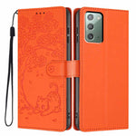 Custodia per telefono in ecopelle con stampa a rilievo di gatto sugli alberi, For Samsung Galaxy Note20, For Samsung Galaxy Note20 Ultra, For Samsung Galaxy S20 Ultra