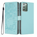 Custodia per telefono in ecopelle con stampa a rilievo di gatto sugli alberi, For Samsung Galaxy Note20, For Samsung Galaxy Note20 Ultra, For Samsung Galaxy S20 Ultra