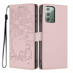 Custodia per telefono in ecopelle con stampa a rilievo di gatto sugli alberi, For Samsung Galaxy Note20, For Samsung Galaxy Note20 Ultra, For Samsung Galaxy S20 Ultra