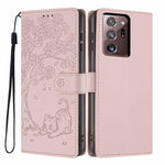 Custodia per telefono in ecopelle con stampa a rilievo di gatto sugli alberi, For Samsung Galaxy Note20, For Samsung Galaxy Note20 Ultra, For Samsung Galaxy S20 Ultra