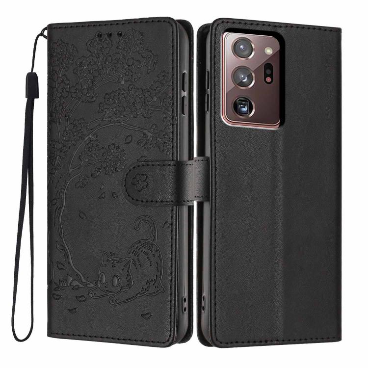 Custodia per telefono in ecopelle con stampa a rilievo di gatto sugli alberi, For Samsung Galaxy Note20, For Samsung Galaxy Note20 Ultra, For Samsung Galaxy S20 Ultra