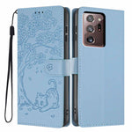 Custodia per telefono in ecopelle con stampa a rilievo di gatto sugli alberi, For Samsung Galaxy Note20, For Samsung Galaxy Note20 Ultra, For Samsung Galaxy S20 Ultra