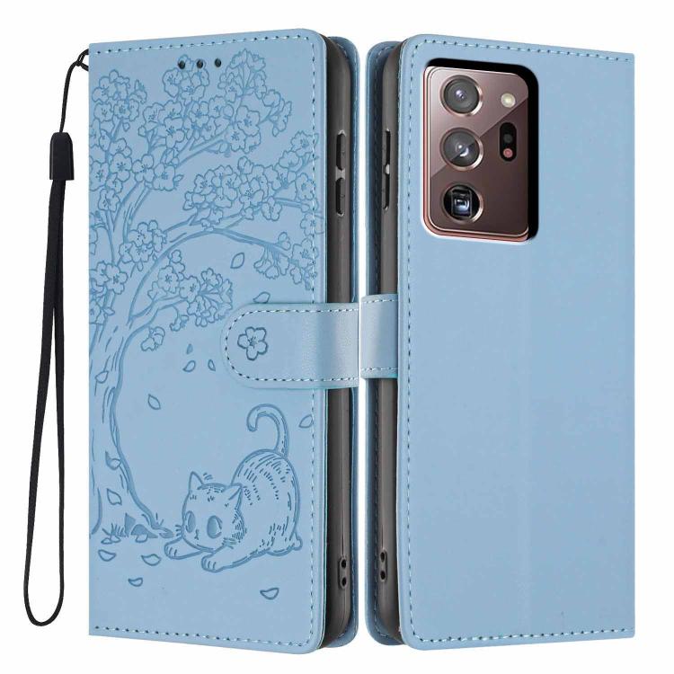 Custodia per telefono in ecopelle con stampa a rilievo di gatto sugli alberi, For Samsung Galaxy Note20, For Samsung Galaxy Note20 Ultra, For Samsung Galaxy S20 Ultra