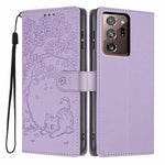 Custodia per telefono in ecopelle con stampa a rilievo di gatto sugli alberi, For Samsung Galaxy Note20, For Samsung Galaxy Note20 Ultra, For Samsung Galaxy S20 Ultra