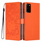 Custodia per telefono in ecopelle con stampa a rilievo di gatto sugli alberi, For Samsung Galaxy S20, For Samsung Galaxy S20+