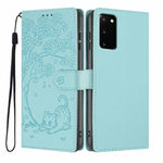 Custodia per telefono in ecopelle con stampa a rilievo di gatto sugli alberi, For Samsung Galaxy S20, For Samsung Galaxy S20+