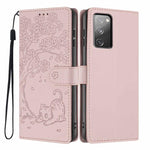 Custodia per telefono in ecopelle con stampa a rilievo di gatto sugli alberi, For Samsung Galaxy S23 5G, For Samsung Galaxy S20 FE, For Samsung Galaxy S22 Ultra 5G