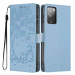 Custodia per telefono in ecopelle con stampa a rilievo di gatto sugli alberi, For Samsung Galaxy S23 5G, For Samsung Galaxy S20 FE, For Samsung Galaxy S22 Ultra 5G