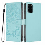 Custodia per telefono in ecopelle con stampa a rilievo di gatto sugli alberi, For Samsung Galaxy S20, For Samsung Galaxy S20+