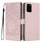 Custodia per telefono in ecopelle con stampa a rilievo di gatto sugli alberi, For Samsung Galaxy S20, For Samsung Galaxy S20+