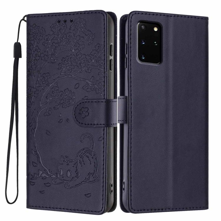 Custodia per telefono in ecopelle con stampa a rilievo di gatto sugli alberi, For Samsung Galaxy S20, For Samsung Galaxy S20+