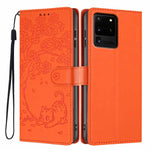 Custodia per telefono in ecopelle con stampa a rilievo di gatto sugli alberi, For Samsung Galaxy Note20, For Samsung Galaxy Note20 Ultra, For Samsung Galaxy S20 Ultra