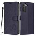 Custodia per telefono in ecopelle con stampa a rilievo di gatto sugli alberi, For Samsung Galaxy S21 5G, For Samsung Galaxy S21+ 5G, For Samsung Galaxy S21 Ultra 5G