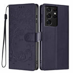 Custodia per telefono in ecopelle con stampa a rilievo di gatto sugli alberi, For Samsung Galaxy S21 5G, For Samsung Galaxy S21+ 5G, For Samsung Galaxy S21 Ultra 5G