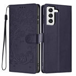 Custodia per telefono in ecopelle con stampa a rilievo di gatto sugli alberi, For Samsung Galaxy S22+ 5G, For Samsung Galaxy S22 5G, For Samsung Galaxy S21 FE 5G