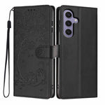 Custodia per telefono in ecopelle con stampa a rilievo di gatto sugli alberi, For Samsung Galaxy S24 Ultra 5G, For Samsung Galaxy S24+ 5G, For Samsung Galaxy S24 5G
