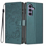 Custodia per telefono in ecopelle con stampa a rilievo di gatto sugli alberi, For Samsung Galaxy S24 Ultra 5G, For Samsung Galaxy S24+ 5G, For Samsung Galaxy S24 5G