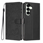 Custodia per telefono in ecopelle con stampa a rilievo di gatto sugli alberi, For Samsung Galaxy S25+ 5G, For Samsung Galaxy S25 Ultra 5G, For Samsung Galaxy S24 FE 5G
