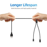 Cavo di ricarica xDfind 2 in 1 da USB a Type-C, lunghezza: 1,2 m, Charger Cable