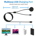 Base di ricarica integrata per smartwatch xDfind 2 in 1 da USB a Type-C, lunghezza: 1,2 m, Charging Base