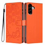Custodia per telefono in ecopelle con stampa a rilievo di gatto sugli alberi, For Samsung Galaxy M36 5G, For Samsung Galaxy M56 5G, For Samsung Galaxy M16 5G