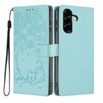 Custodia per telefono in ecopelle con stampa a rilievo di gatto sugli alberi, For Samsung Galaxy M36 5G, For Samsung Galaxy M56 5G, For Samsung Galaxy M16 5G