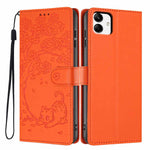 Custodia per telefono in ecopelle con stampa a rilievo di gatto sugli alberi, For Samsung Galaxy A04e, For Samsung Galaxy A14 5G, For Samsung Galaxy A04