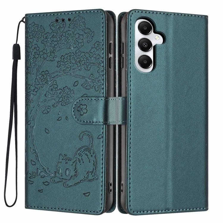Custodia per telefono in ecopelle con stampa a rilievo di gatto sugli alberi, For Samsung Galaxy A05s, For Samsung Galaxy A25 5G, For Samsung Galaxy A23 5G