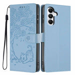Custodia per telefono in ecopelle con stampa a rilievo di gatto sugli alberi, For Samsung Galaxy A05s, For Samsung Galaxy A25 5G, For Samsung Galaxy A23 5G