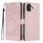 Custodia per telefono in ecopelle con stampa a rilievo di gatto sugli alberi, For Samsung Galaxy A07 4G / 5G, For Samsung Galaxy A56 5G, For Samsung Galaxy A36 5G