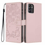 Custodia per telefono in ecopelle con stampa a rilievo di gatto sugli alberi, For Samsung Galaxy A04e, For Samsung Galaxy A14 5G, For Samsung Galaxy A04