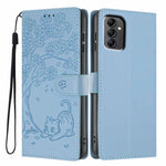 Custodia per telefono in ecopelle con stampa a rilievo di gatto sugli alberi, For Samsung Galaxy A04e, For Samsung Galaxy A14 5G, For Samsung Galaxy A04