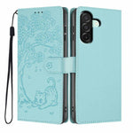 Custodia per telefono in ecopelle con stampa a rilievo di gatto sugli alberi, For Samsung Galaxy A57 5G, For Samsung Galaxy A37 5G, For Samsung Galaxy A26 / A17