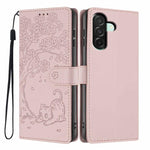 Custodia per telefono in ecopelle con stampa a rilievo di gatto sugli alberi, For Samsung Galaxy A57 5G, For Samsung Galaxy A37 5G, For Samsung Galaxy A26 / A17