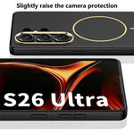Custodia per telefono GKK ultra sottile con anello magnetico effetto pelle, penna non inclusa., For Samsung Galaxy S26 Ultra 5G
