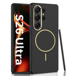 Custodia per telefono GKK ultra sottile con anello magnetico effetto pelle, penna non inclusa., For Samsung Galaxy S26 Ultra 5G