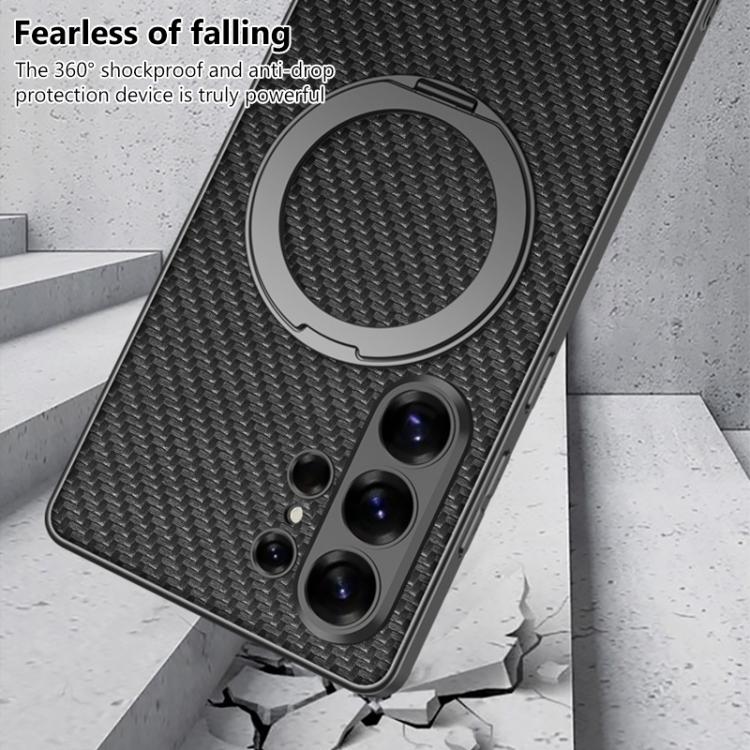 Custodia magnetica per telefono GKK effetto pelle con vernice metallizzata e supporto girevole, penna non inclusa., For Samsung Galaxy S26 Ultra 5G