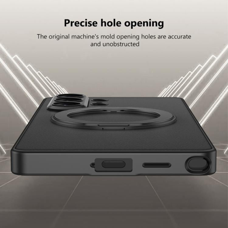 Custodia magnetica per telefono GKK effetto pelle con vernice metallizzata e supporto girevole, penna non inclusa., For Samsung Galaxy S26 Ultra 5G