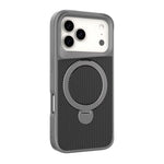 Custodia per telefono con supporto MagSafe a 360° e texture in fibra di carbonio., For iPhone 17 Pro Max